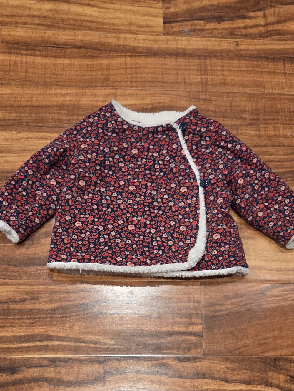 GAP Baby EUC 18-24 Months Floral Fleece Lined Jacket